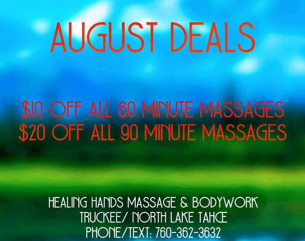 Healing Hands Mobile Massage & Bodywork | 13974 Copenhagen Dr, Truckee, CA 96161, USA | Phone: (760) 362-3632