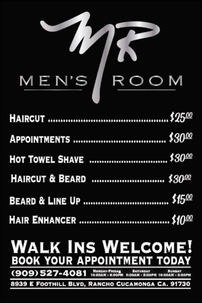 Men’s Room Barbershop | 8939 Foothill Blvd Ste 120, Rancho Cucamonga, CA 91730, USA | Phone: (909) 527-4081