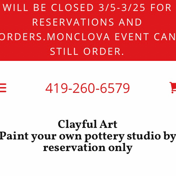 Clayful Art | 12 N 3rd St, Waterville, OH 43566, USA | Phone: (419) 260-6579