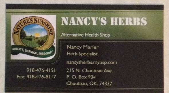 Nancys Herbs | 215 N Chouteau Ave, Chouteau, OK 74337, USA | Phone: (918) 476-4151