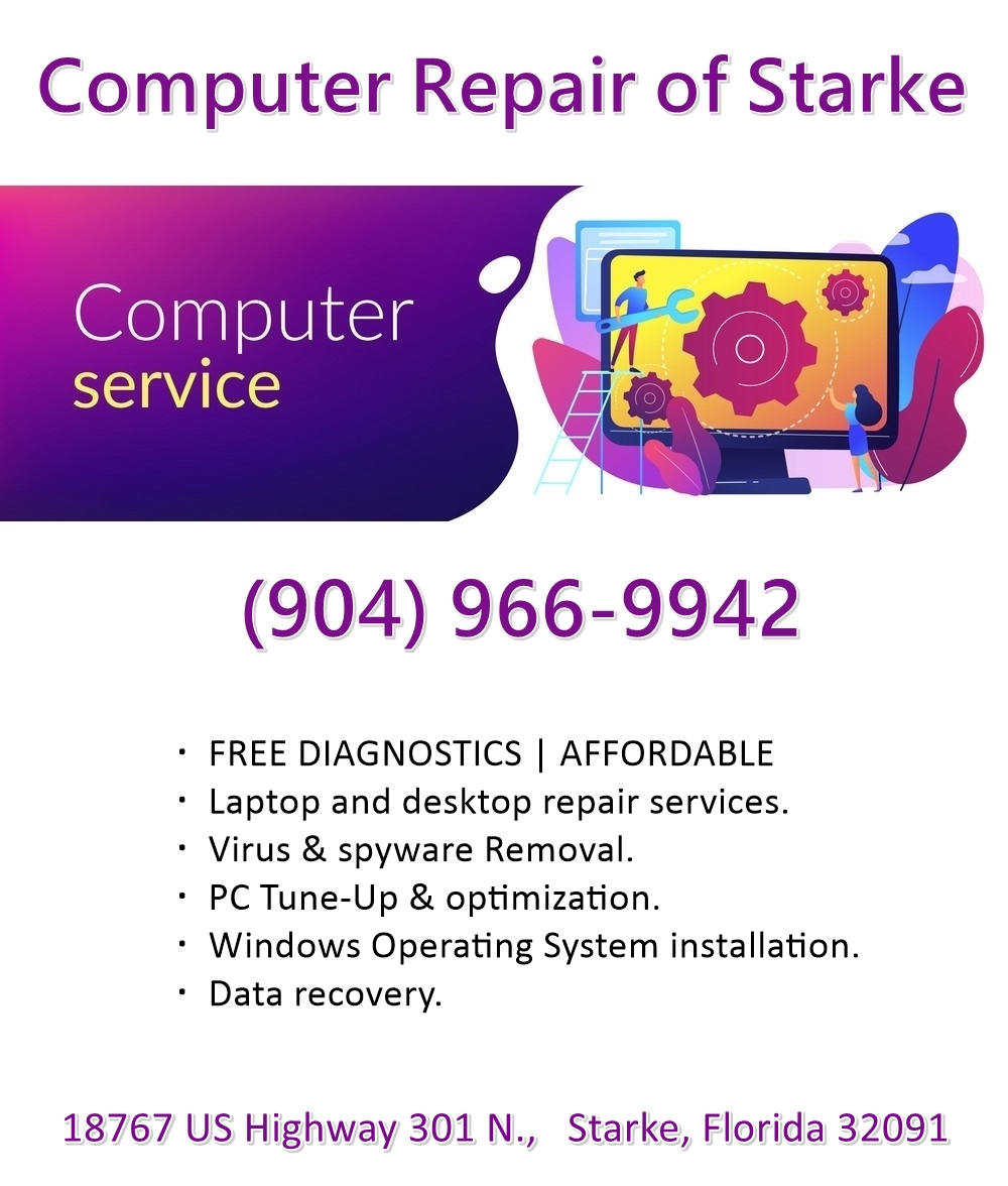 Computer Repair of Starke | 18767 US-301, Starke, FL 32091, USA | Phone: (904) 966-9942