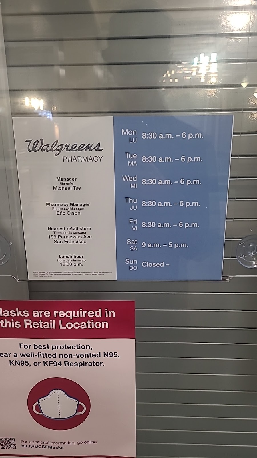 Walgreens | 199 Parnassus Ave, San Francisco, CA 94117, USA | Phone: (415) 661-5287