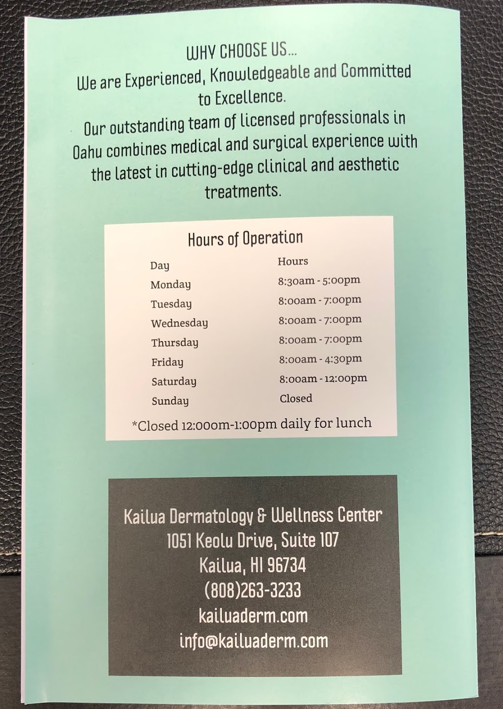 Hawaiian Islands Dermatology (formerly Kailua Dermatology & Wellness Center) | 1051 Keolu Dr suite 107, Kailua, HI 96734, USA | Phone: (808) 263-3233