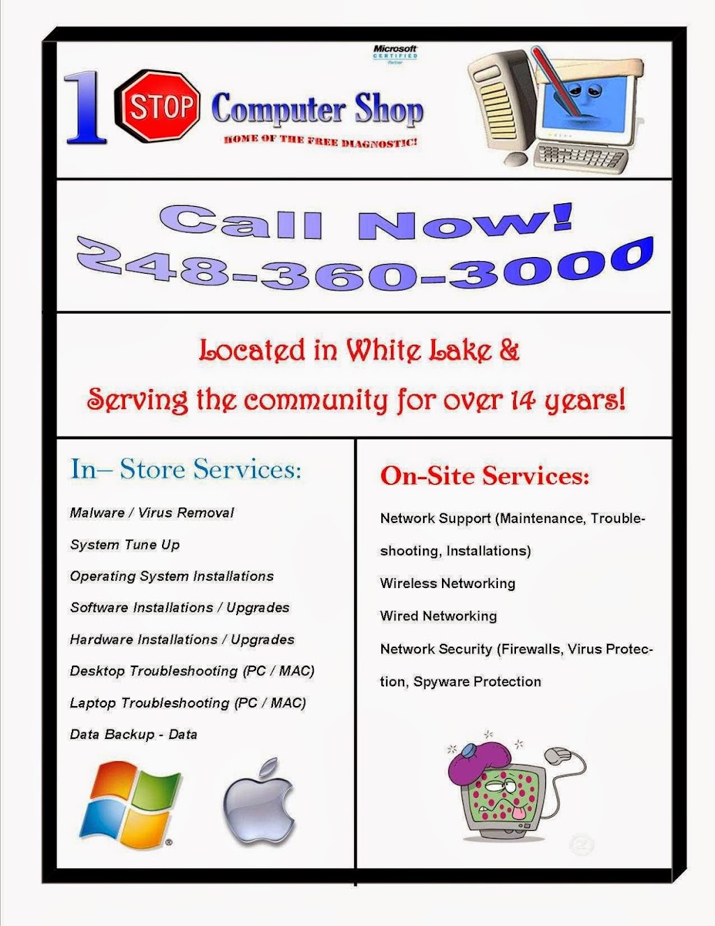 1 Stop Computer Shop | 10531 Highland Rd #8, White Lake, MI 48386, USA | Phone: (248) 360-3000