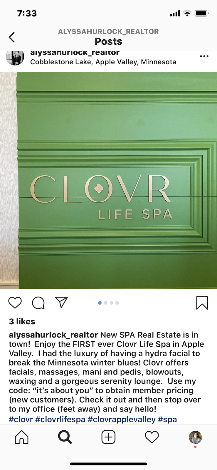 CLOVR Life Spa - Apple Valley | 15730 Emperor Ave Suite 300, Apple Valley, MN 55124, USA | Phone: (651) 333-9044