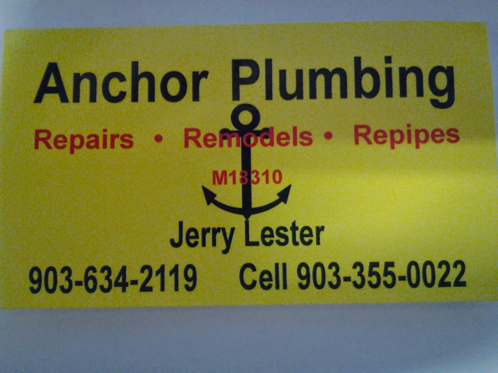 Anchor Plumbing | 305 Katy St, Lone Oak, TX 75453, USA | Phone: (903) 634-2119