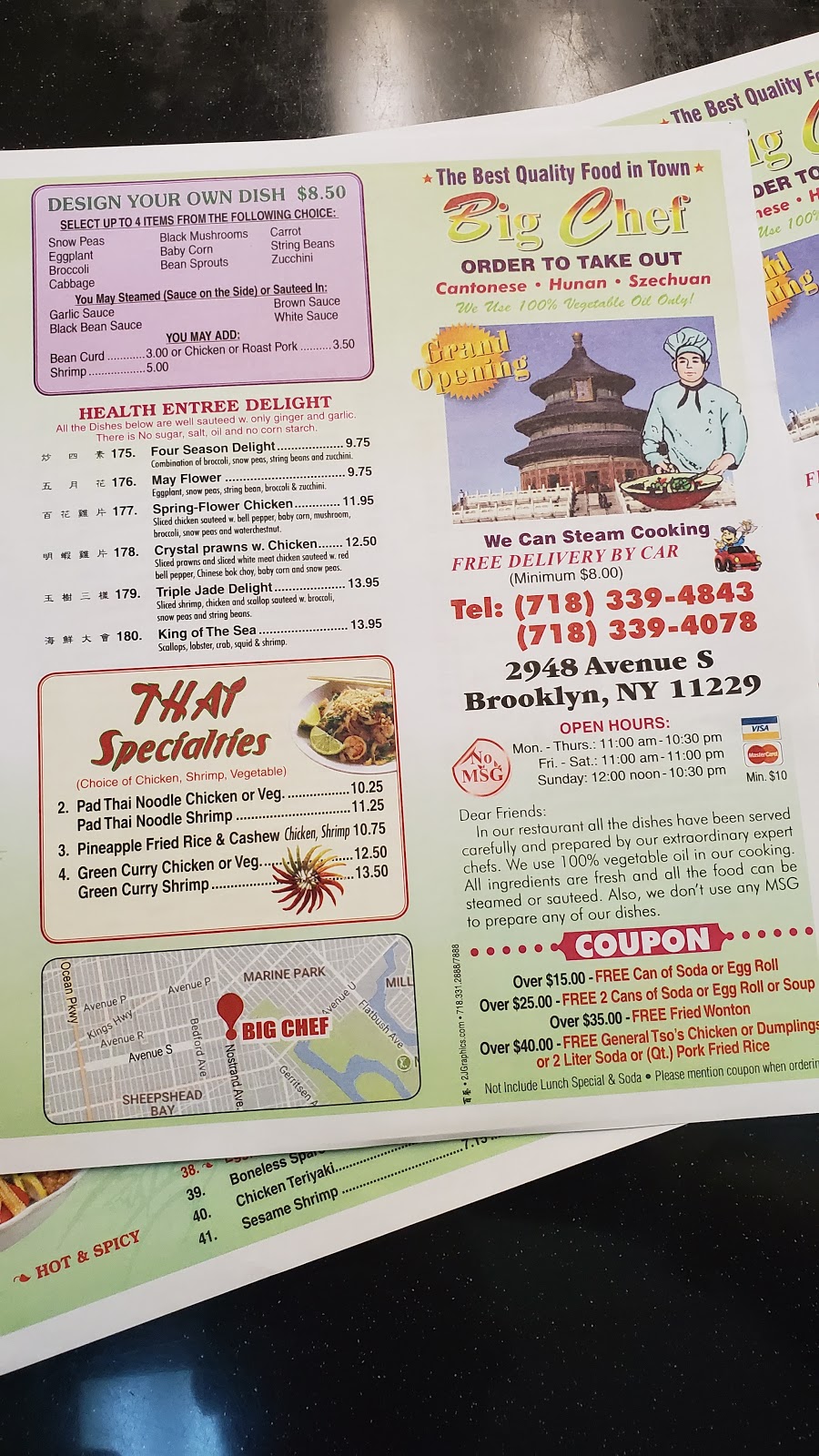 Big Chef | 2948 Ave. S, Brooklyn, NY 11229, USA | Phone: (718) 339-4843