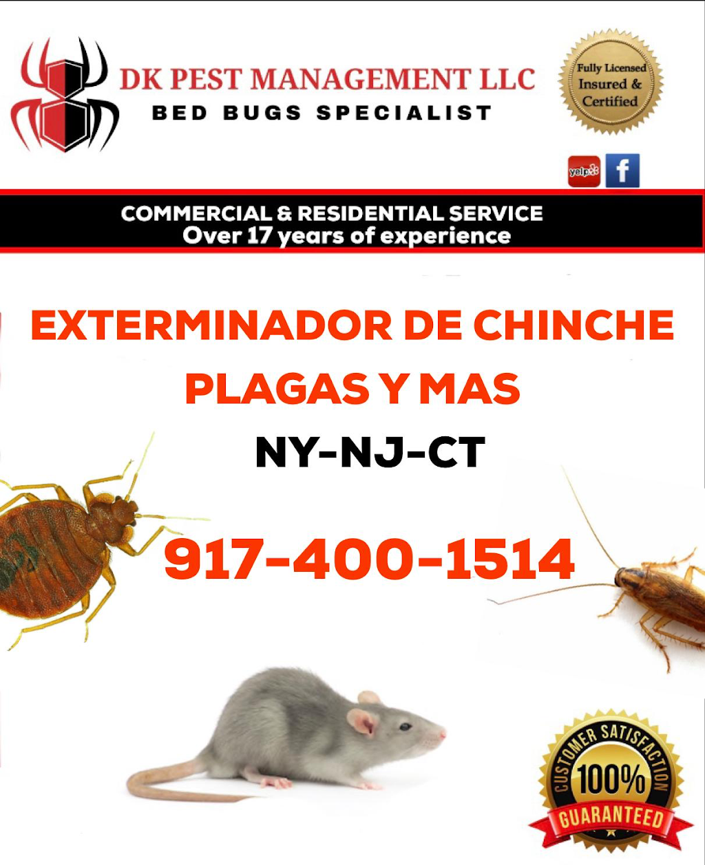 Exterminador De Chinches | 35-37 103rd St, Corona, NY 11368, USA | Phone: (917) 400-1514