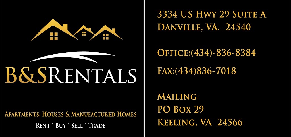 B & S Rentals | 3334 US-29 BUS suite a, Danville, VA 24540, USA | Phone: (434) 836-8384
