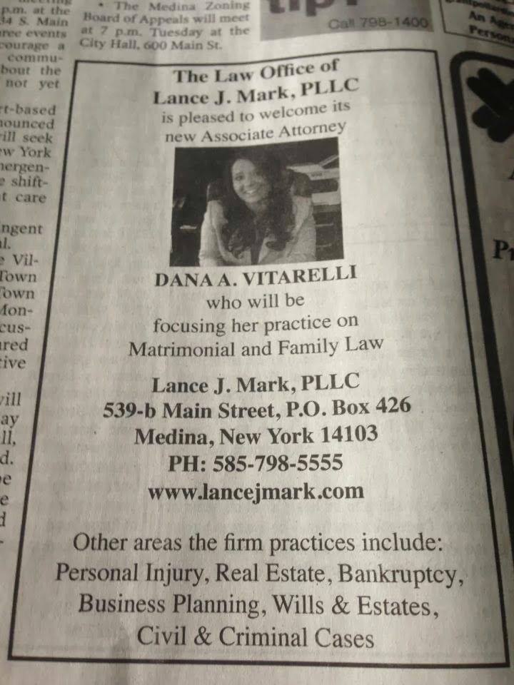 Dana A. Graber, Esq.: Mark & Graber, PLLC | 539 Main St, Medina, NY 14103, USA | Phone: (585) 798-9299