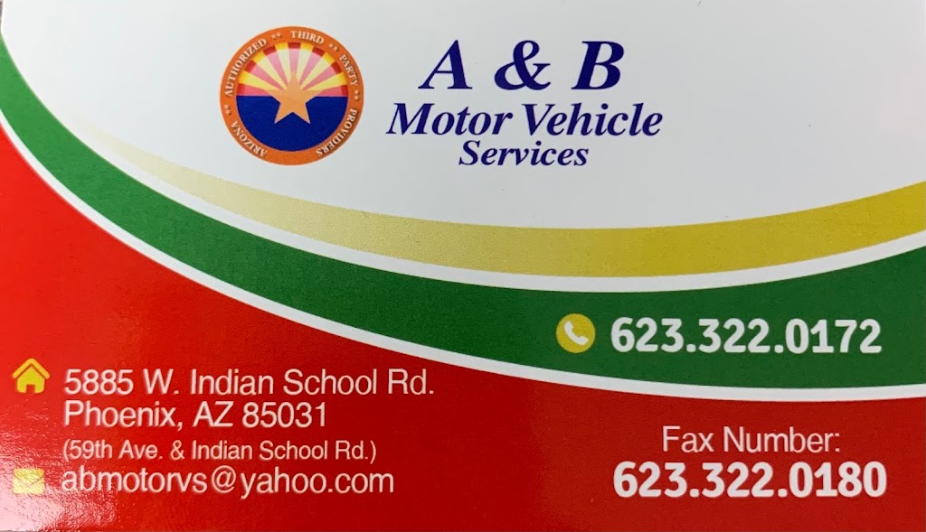 A & B MOTOR VEHICLE SERVICES | 5885 W Indian School Rd, Phoenix, AZ 85031, USA | Phone: (623) 322-0172