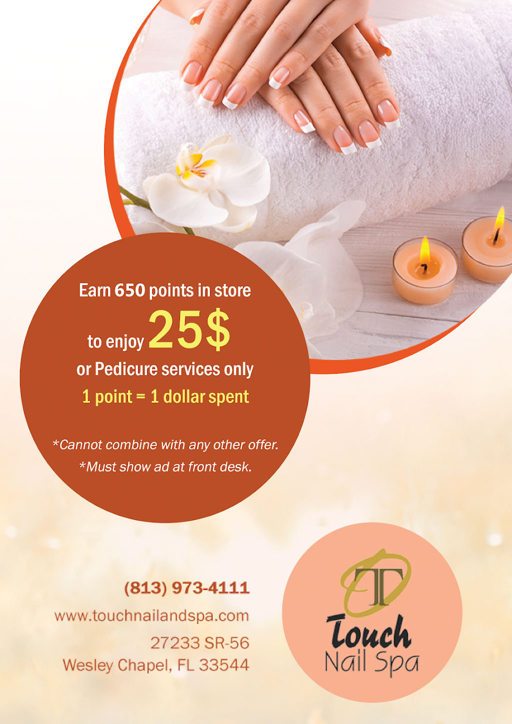 Touch Nail Spa | 27233 State Rd 56, Wesley Chapel, FL 33544, USA | Phone: (813) 973-4111