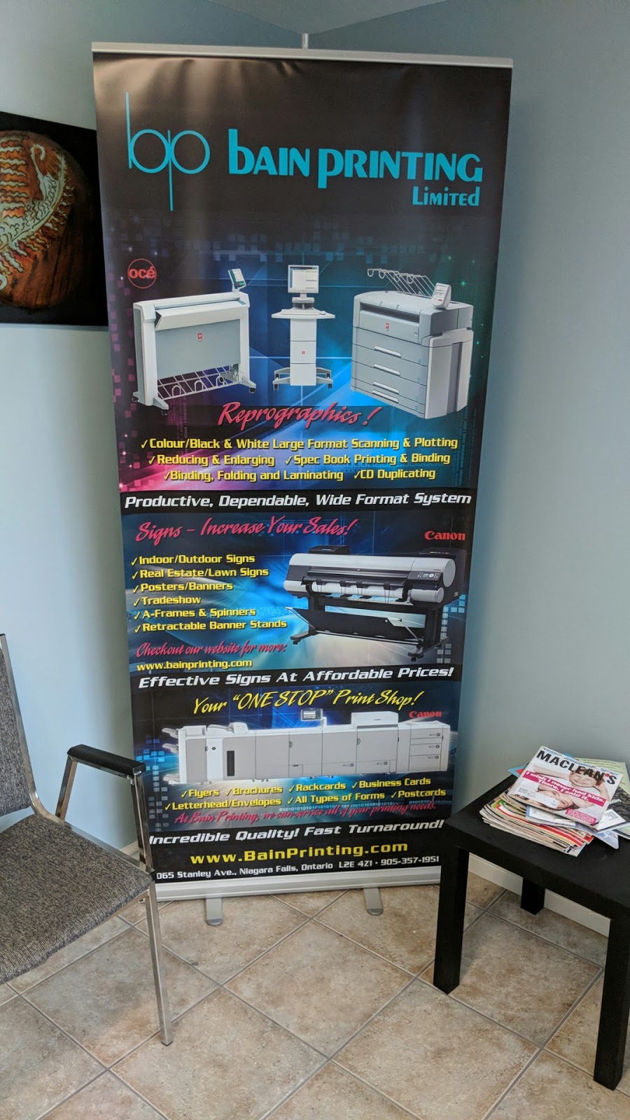 Bain Printing | 4065 Stanley Ave Unit 10, Niagara Falls, ON L2E 4Z1, Canada | Phone: (905) 357-1951