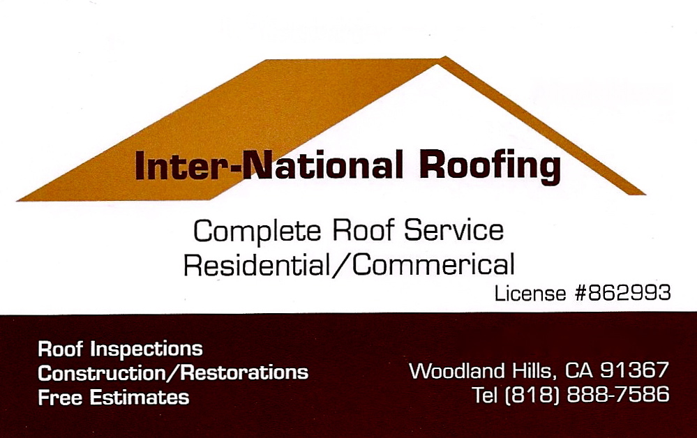 Inter-National Roofing | 22750 Clarendon St, Woodland Hills, CA 91367, USA | Phone: (818) 888-7586