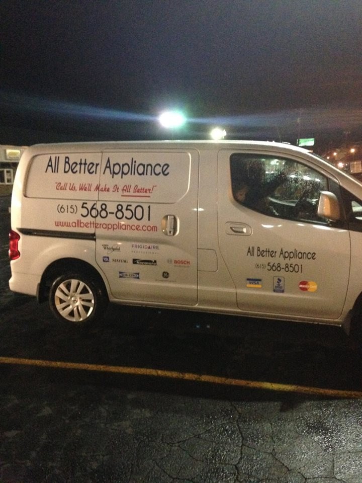 All Better Appliance LLC | 4193 TN-96, Burns, TN 37029, USA | Phone: (615) 568-8501