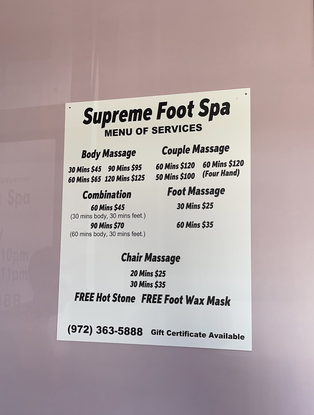 Supreme Foot Massage Spa | 8809 Lakeview Pkwy #100, Rowlett, TX 75088, USA | Phone: (972) 363-5888