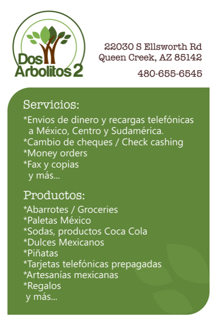 Dos Arbolitos Mexican Retail Store | 22030 S Ellsworth Rd, Queen Creek, AZ 85142, USA | Phone: (480) 882-9181