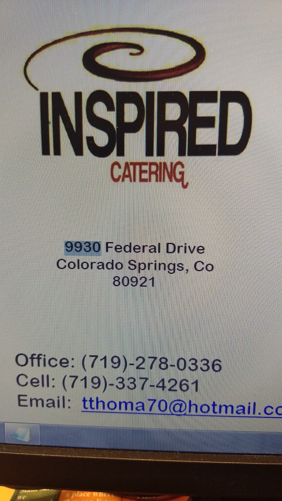 Inspired Catering | 9930 Federal Dr, Colorado Springs, CO 80921, USA | Phone: (719) 337-4261