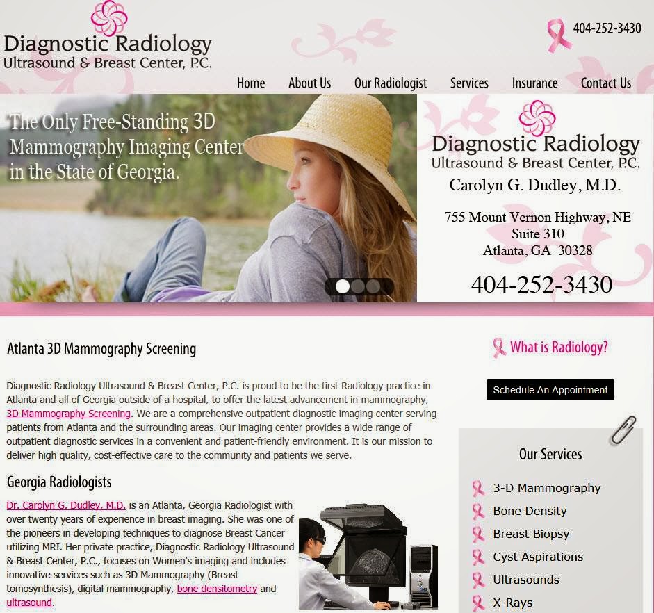 Diagnostic Radiology Ultrasound & Breast Center, P.C. | 755 Mount Vernon Hwy NE #310, Atlanta, GA 30328, USA | Phone: (404) 252-3430