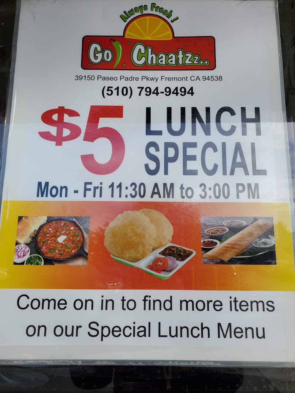 Go Chaatzz | 39150 Paseo Padre Pkwy, Fremont, CA 94538, USA | Phone: (510) 794-9494