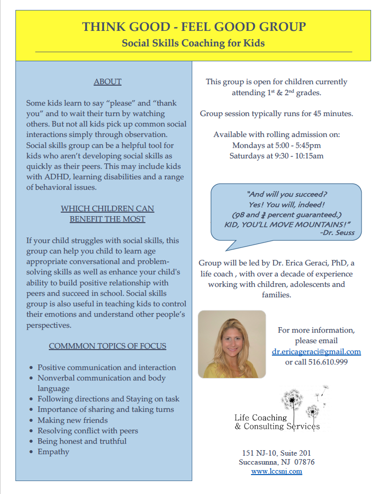 Dr. Erica Geraci Psychotherapy & Life Coaching Services | 151 NJ-10, Succasunna, NJ 07876, USA | Phone: (862) 243-0512