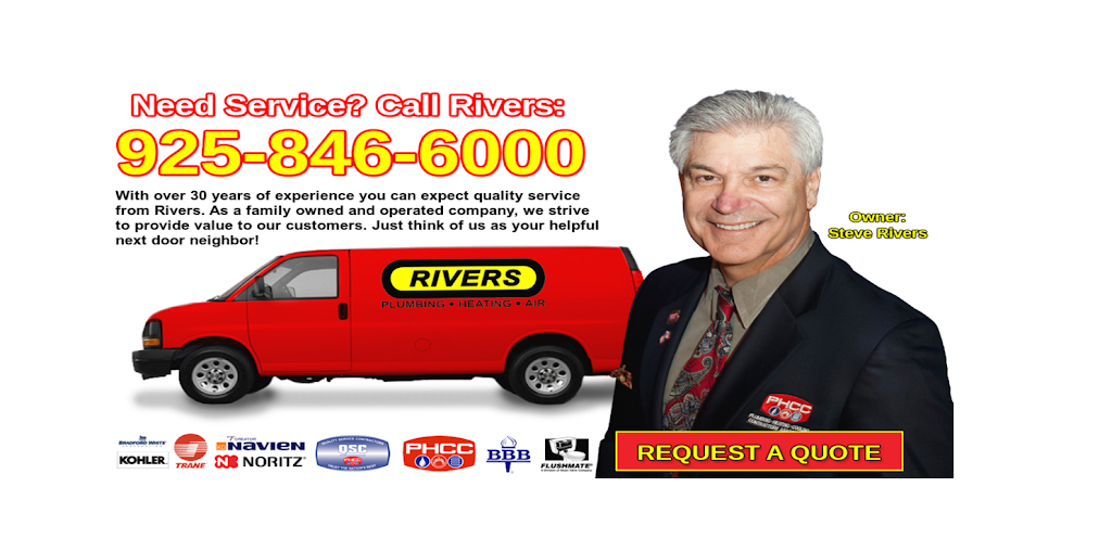 Rivers Plumbing, Heating And Air | 3958 Valley Ave, Pleasanton, CA 94566, USA | Phone: (925) 846-6000