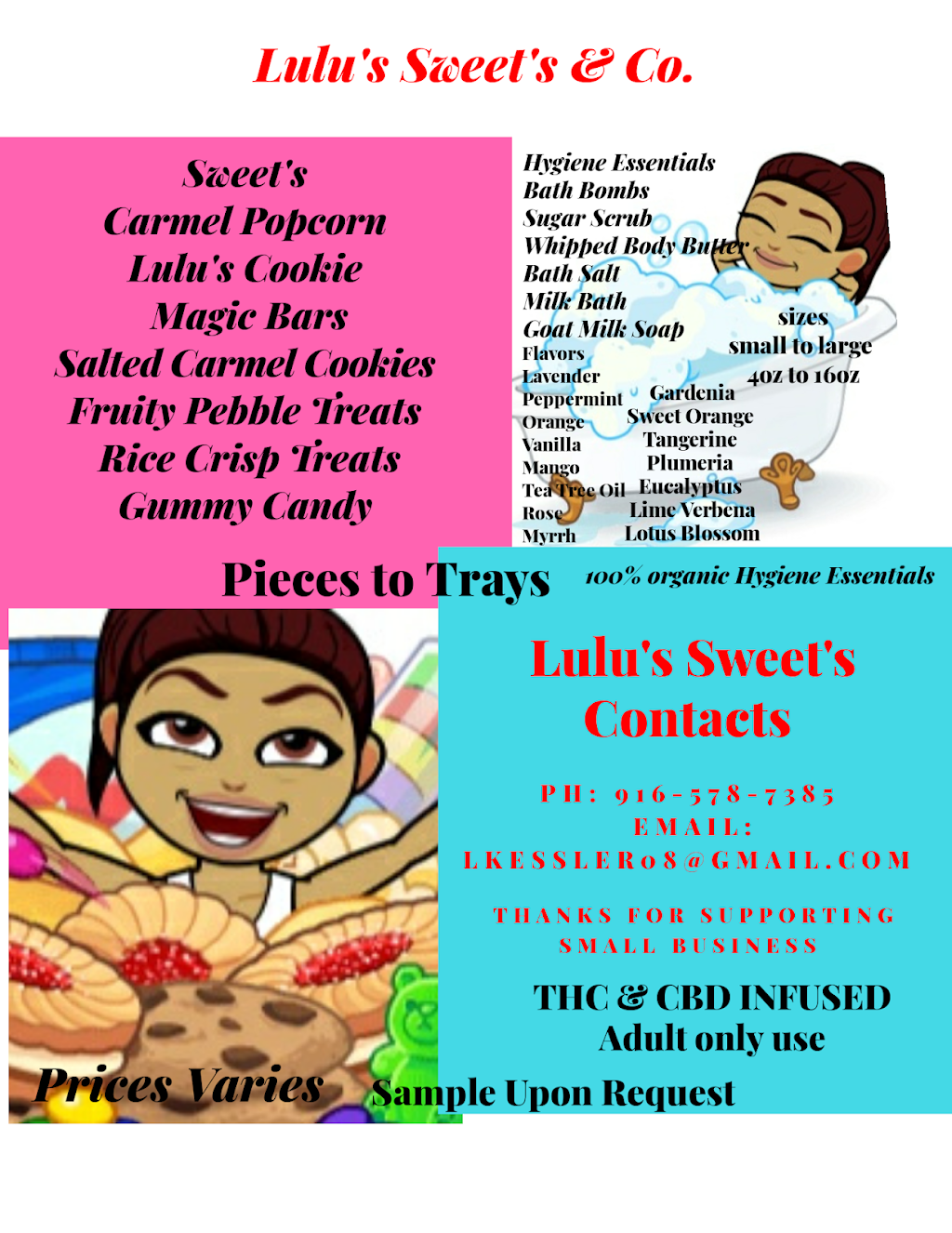 Lulus Sweets & Co. | 3612 Mahogany St, Sacramento, CA 95838, USA | Phone: (916) 578-7385