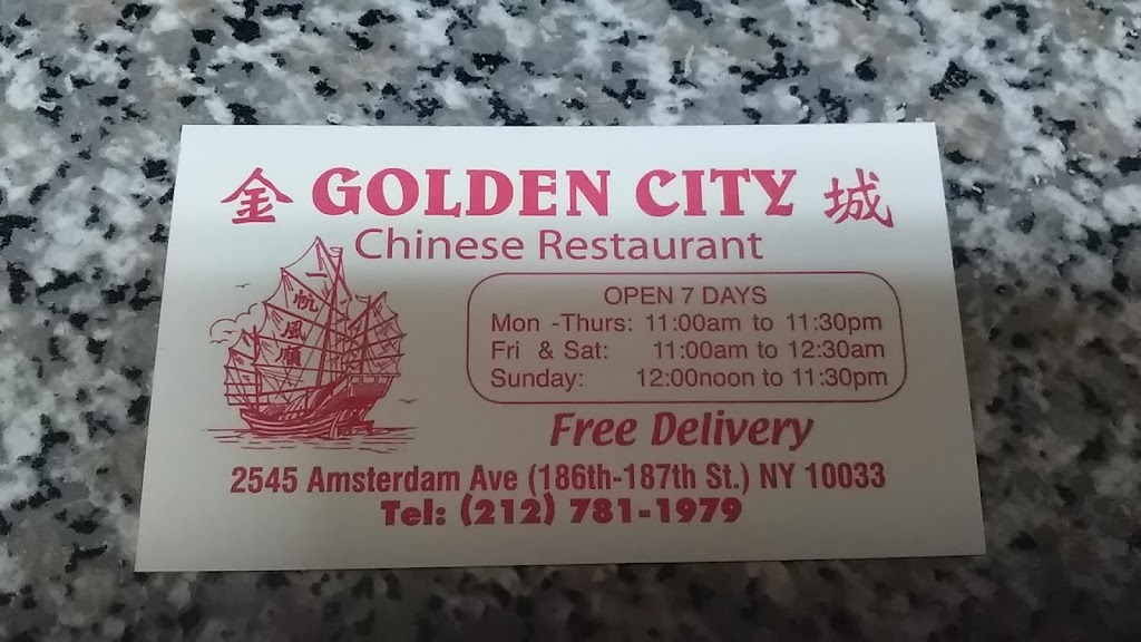 Golden City | 2545 Amsterdam Ave, New York, NY 10033, USA | Phone: (212) 781-1979