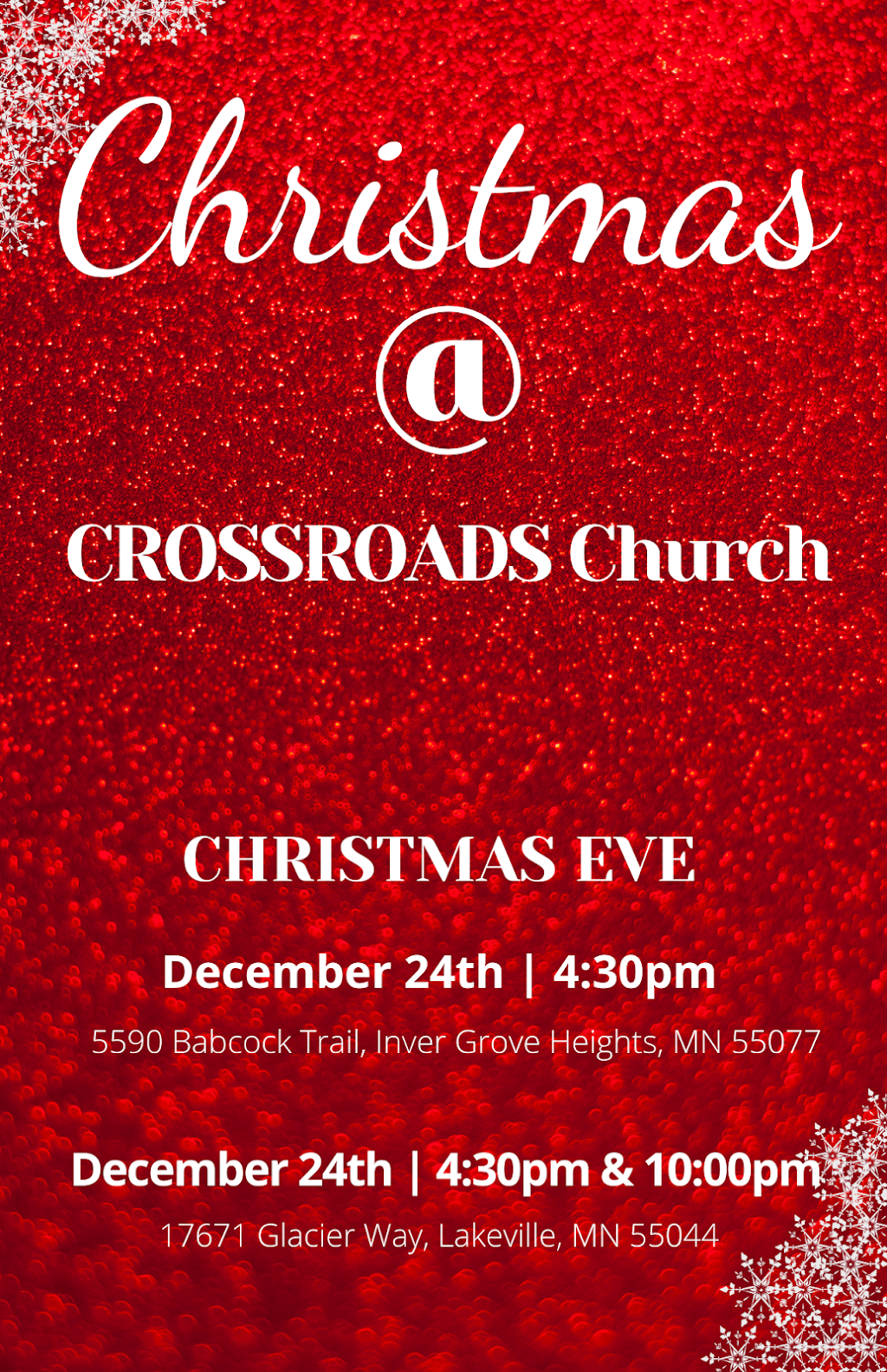 CROSSROADS CHURCH | 17671 Glacier Wy, Lakeville, MN 55044, USA | Phone: (952) 469-7729