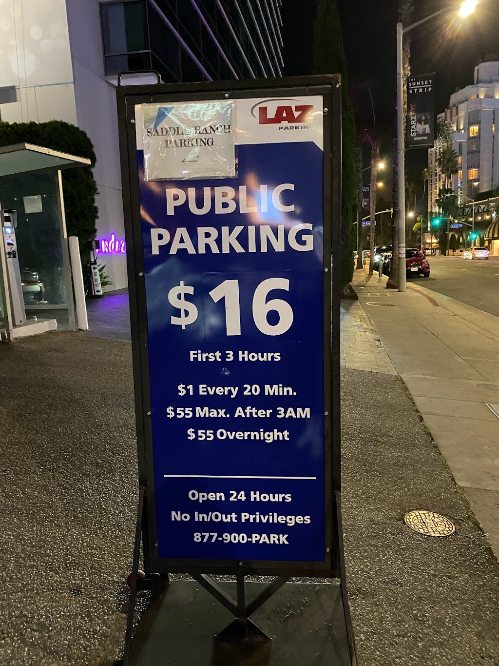 Laz parking | 8401 Sunset Blvd, West Hollywood, CA 90069, USA | Phone: (877) 900-7275