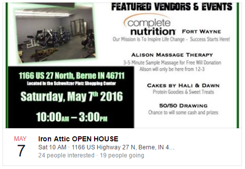 Iron Attic Fitness | Schweitzer Platz Shopping Center, 1166 US-27, Berne, IN 46711, USA | Phone: (260) 849-4075