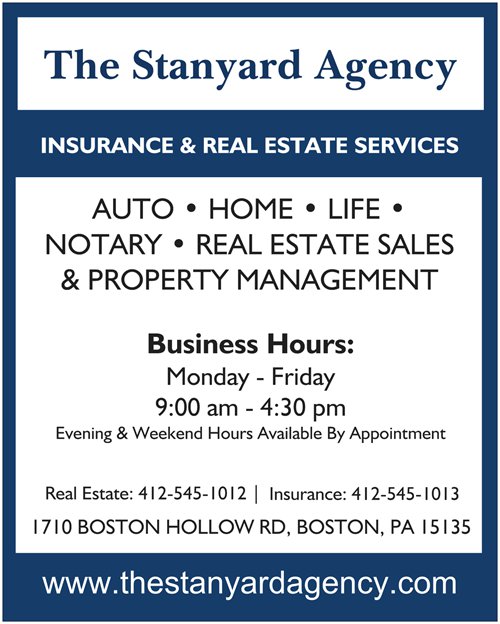 The Stanyard Agency | 1710 Boston Hollow Rd, McKeesport, PA 15135, USA | Phone: (412) 545-1013