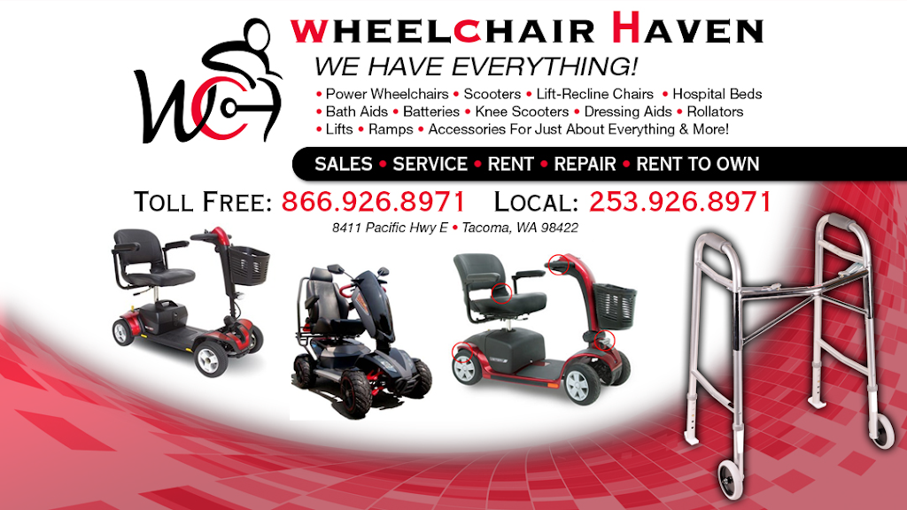 Wheelchair Haven Inc | 8411 Pacific Hwy E, Tacoma, WA 98422, USA | Phone: (253) 926-8971