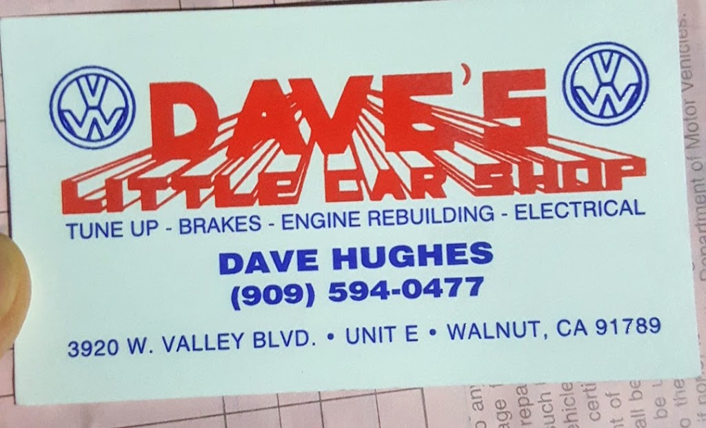 Daves Little Car Shop | 3920 Valley Blvd, Walnut, CA 91789, USA | Phone: (909) 594-0477