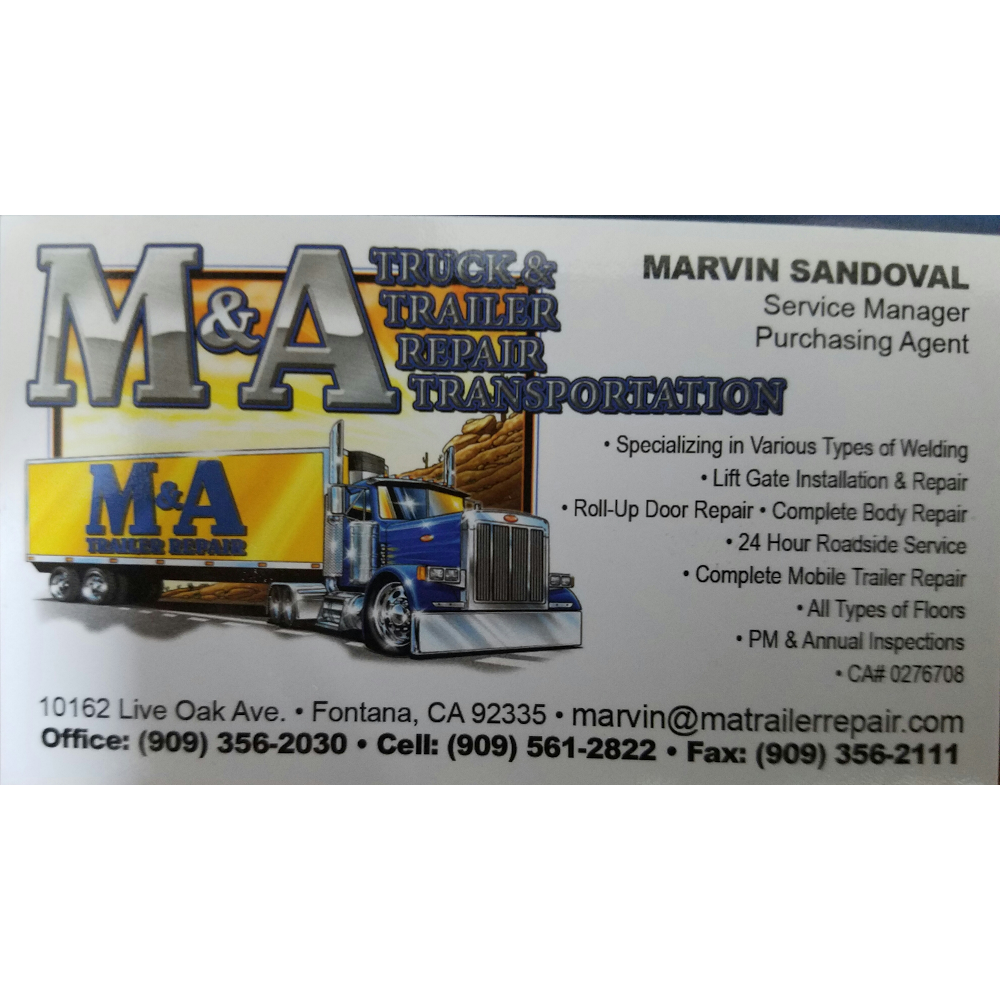 M&A Trailer Refrigeration & APU Services | 3760 Cajon Blvd, San Bernardino, CA 92407, USA | Phone: (909) 356-2030