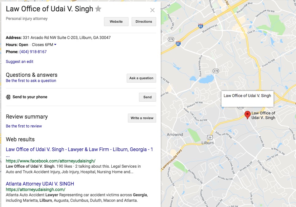 Law Office of Udai V. Singh | 331 Arcado Rd NW suite c-203, Lilburn, GA 30047, USA | Phone: (404) 918-8167