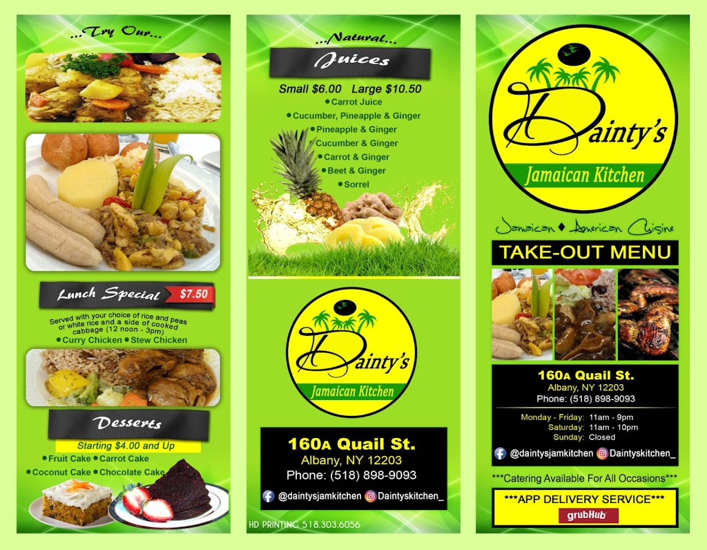 Daintys Jamaican Kitchen | 160 A Quail St, Albany, NY 12203, USA | Phone: (518) 898-9093