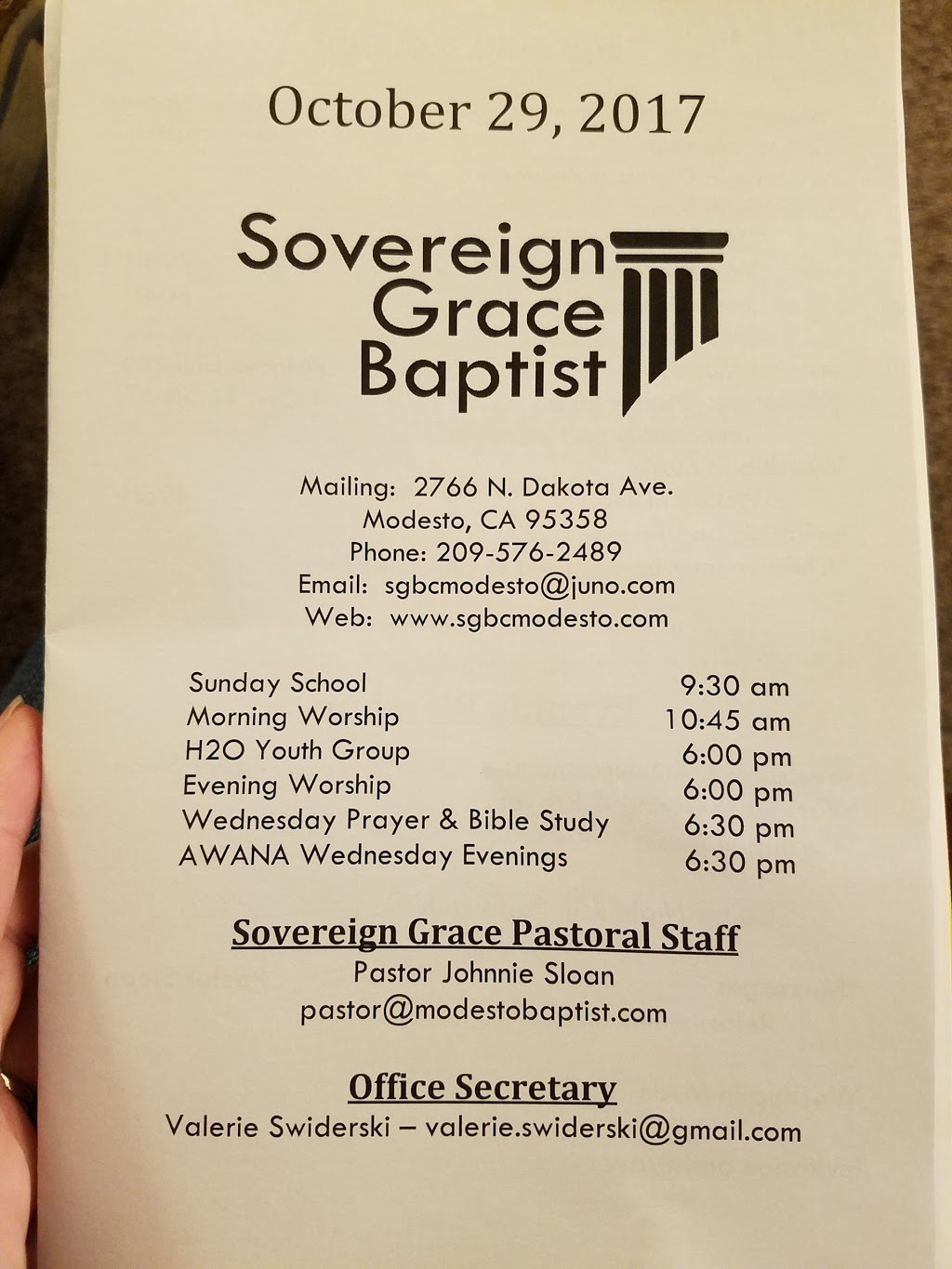 Sovereign Grace Baptist Church | 2766 N Dakota Ave, Modesto, CA 95358, USA | Phone: (209) 576-2489