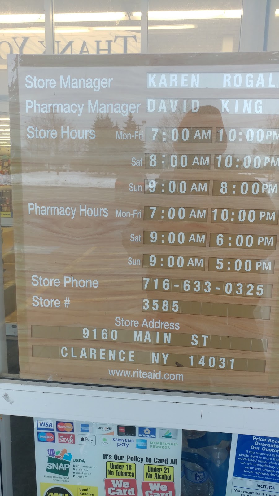 Rite Aid | 9160 Main St, Clarence, NY 14031, USA | Phone: (716) 633-0325