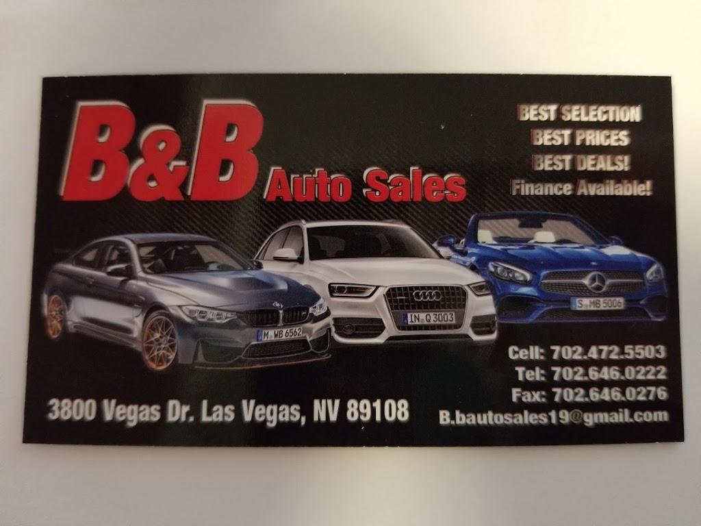 B&B Auto Sales | 3800 Vegas Dr, Las Vegas, NV 89108, USA | Phone: (702) 646-0222