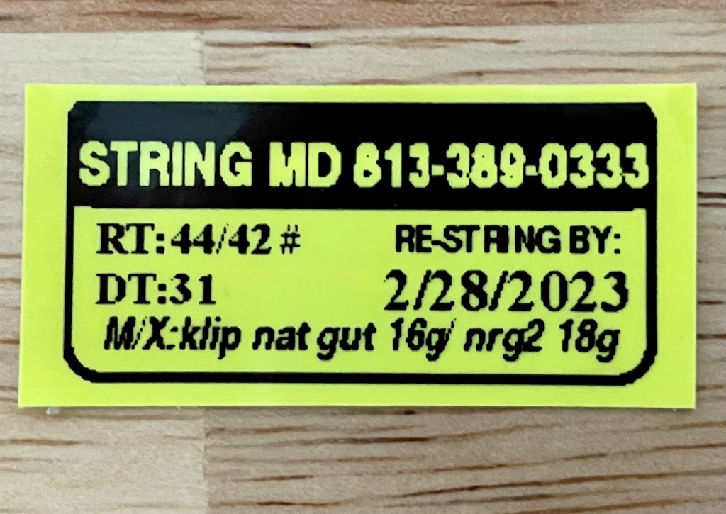 STRING MD TENNIS STRINGING SERVICE | 13263 Rangeland Blvd, Odessa, FL 33556, USA | Phone: (813) 389-0333