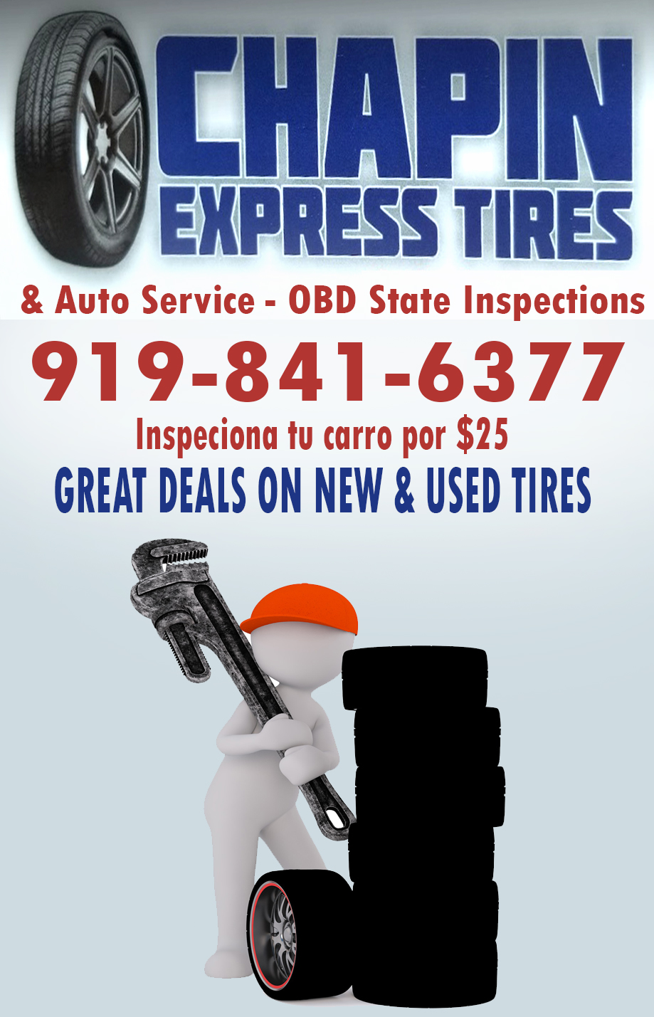 Chapin Express Tires | 3321 -B Capital Blvd, Raleigh, NC 27604, USA | Phone: (919) 841-6377