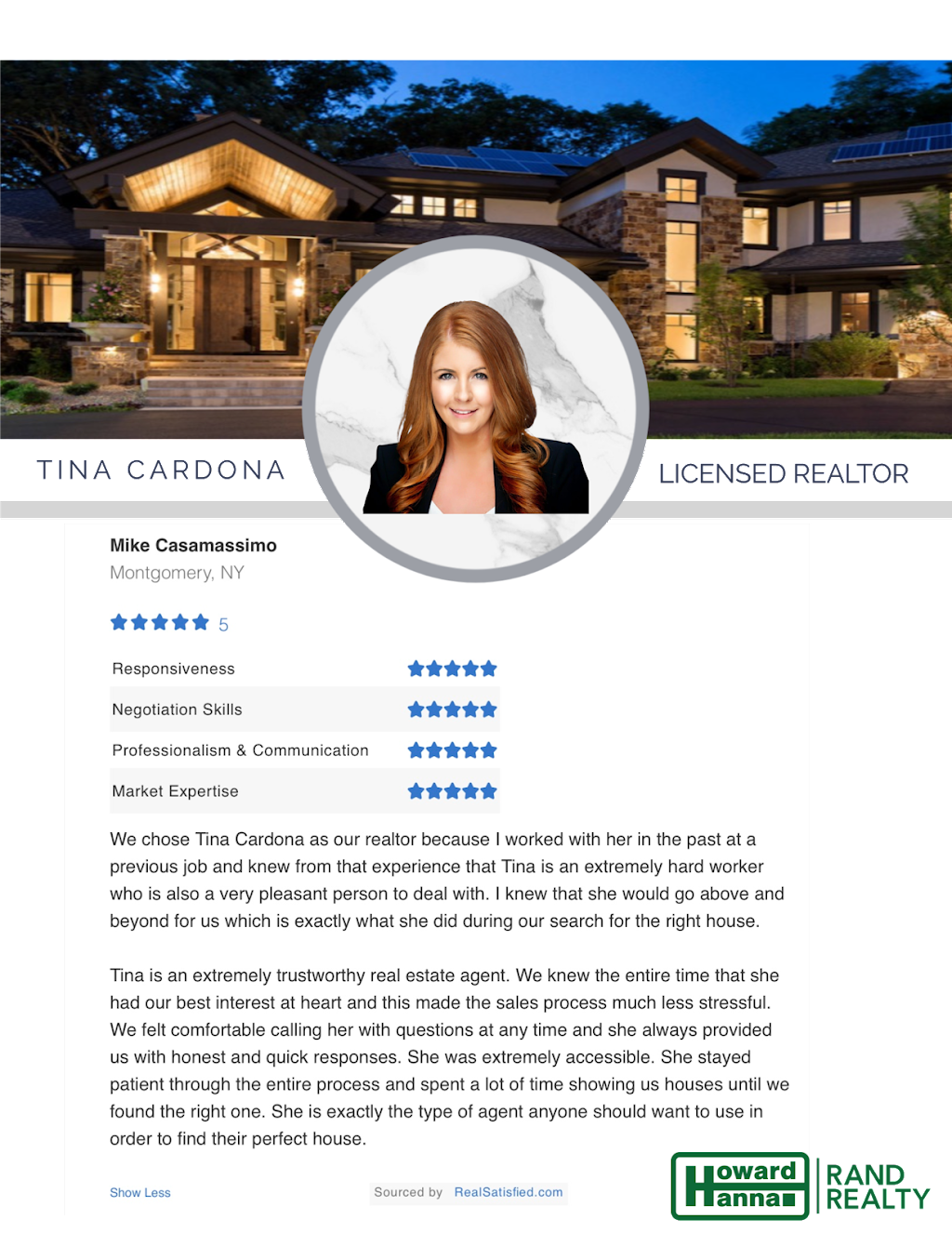 Tina Cardona Real Estate - Howard Hanna Rand Realty | 229 NY-32, Central Valley, NY 10917, USA | Phone: (347) 335-5208