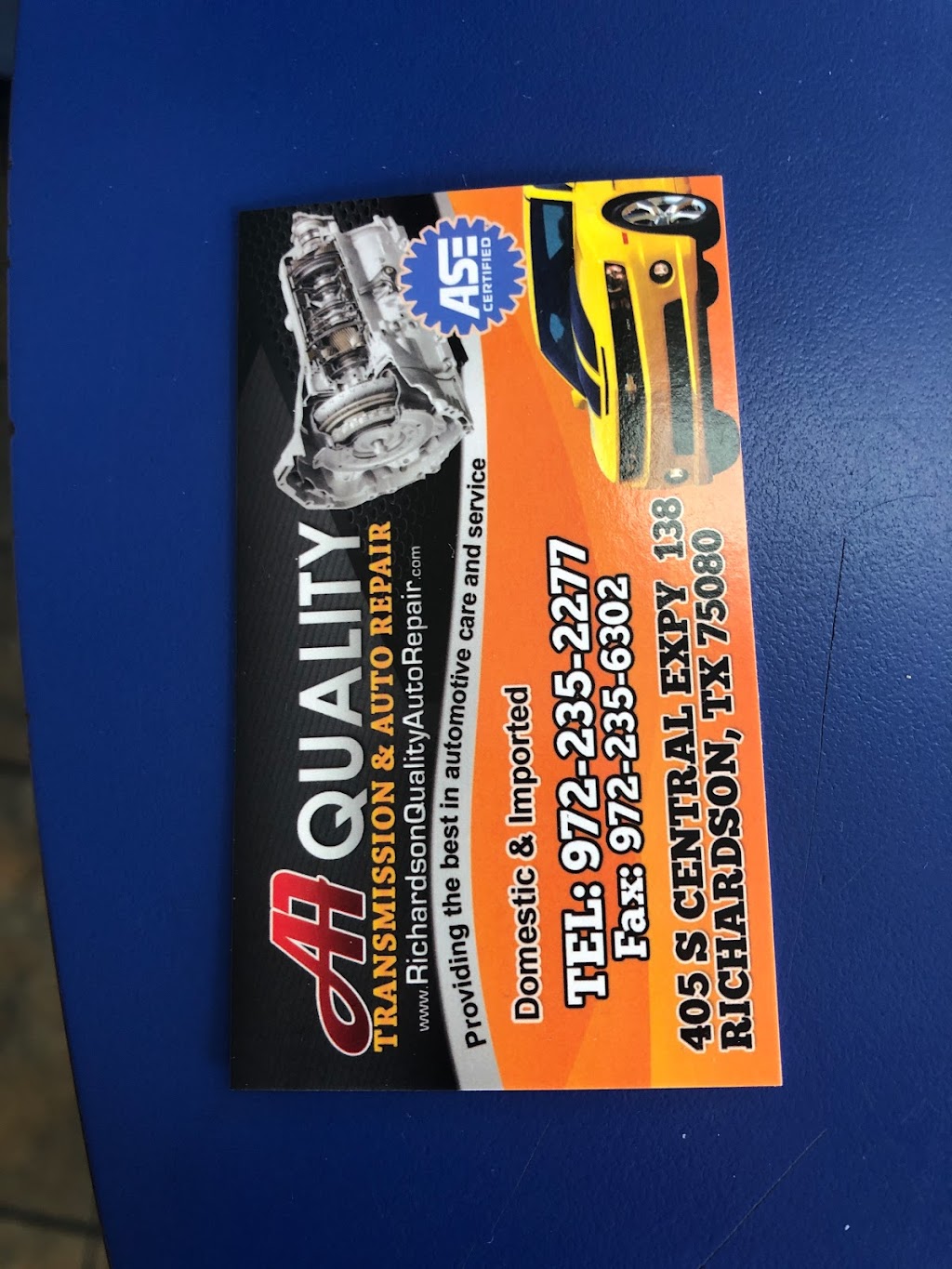 A1 Quality Transmission & Auto Repair | 405 S Central Expy, Richardson, TX 75080, USA | Phone: (972) 235-2277