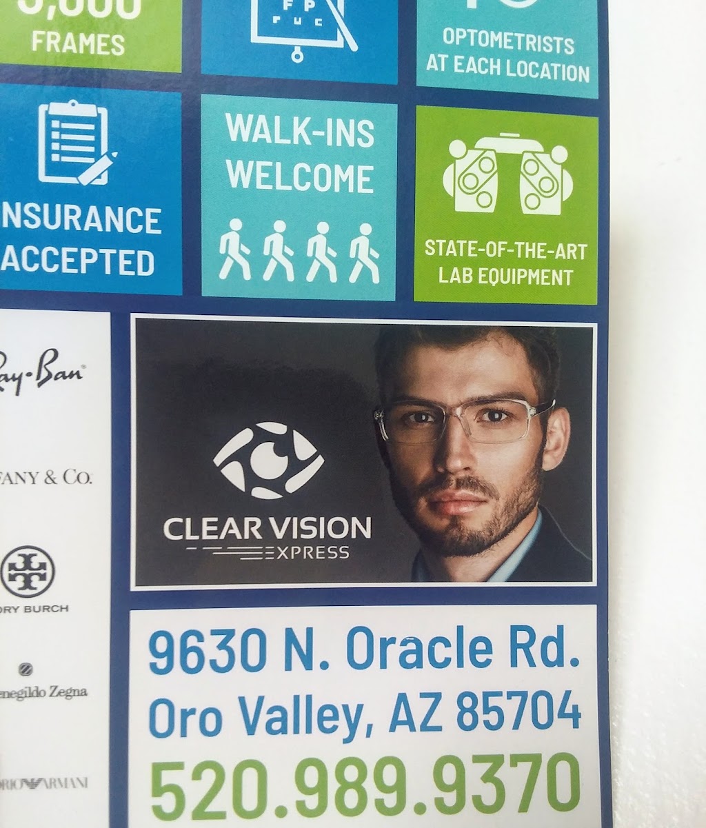 Clear Vision Express | 9630 N Oracle Rd, Oro Valley, AZ 85704, USA | Phone: (520) 989-9370