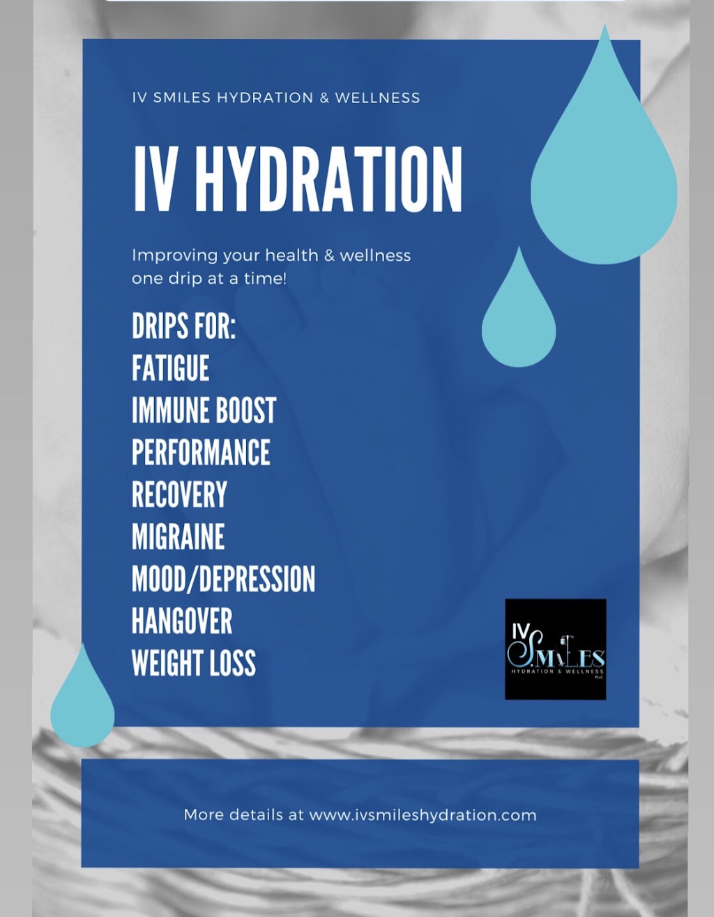 IV SMiles Hydration & Wellness, PLLC | 2200 Silas Creek Pkwy # 8A, Winston-Salem, NC 27103, USA | Phone: (336) 396-7399