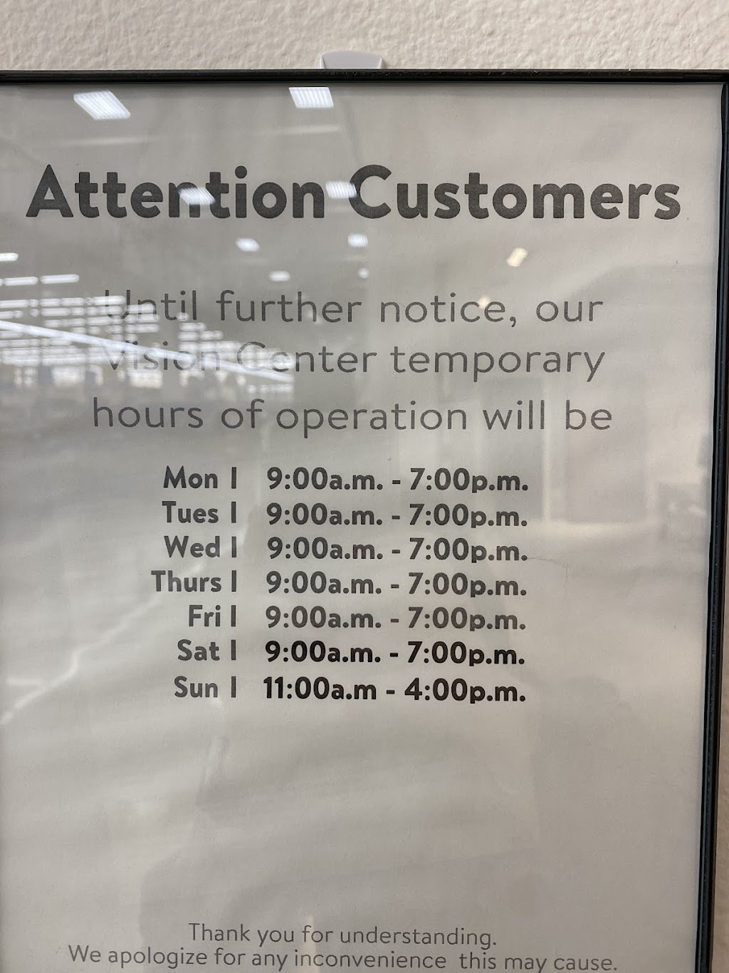 Walmart Vision & Glasses | 4801 S Cooper St, Arlington, TX 76017, USA | Phone: (817) 465-2282