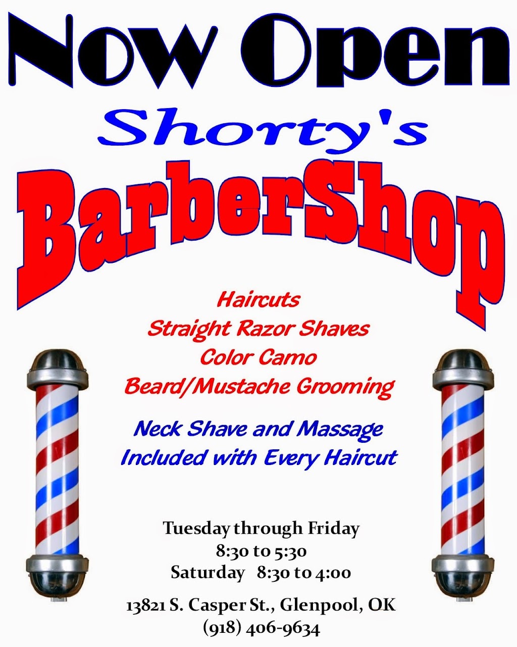 Shortys Barbershop | 519 E 141st St suite d, Glenpool, OK 74033, USA | Phone: (918) 701-1200