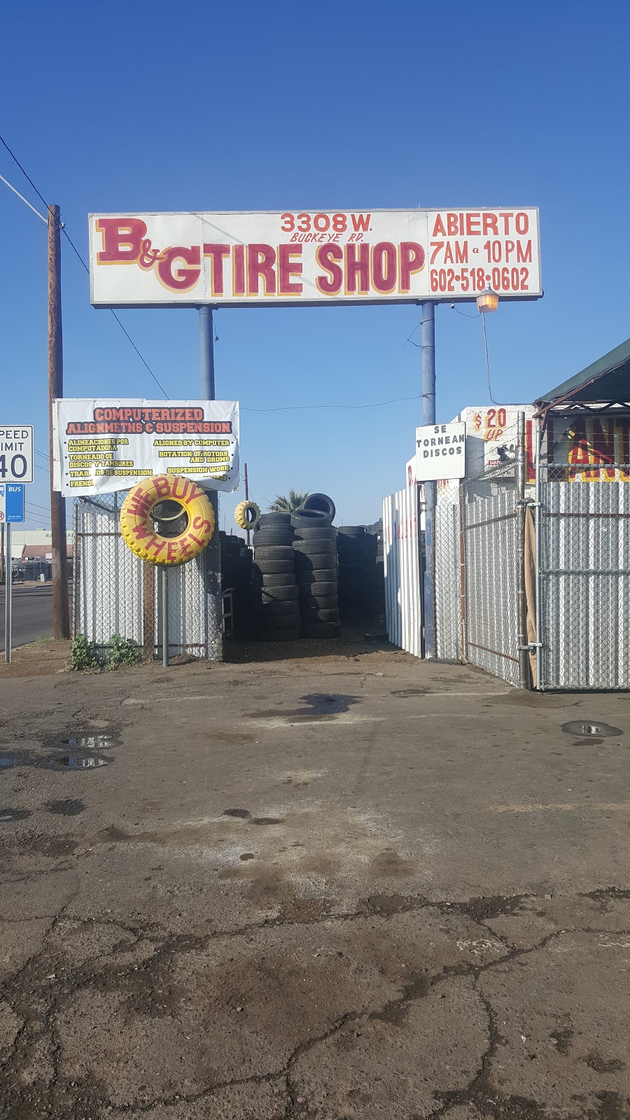 B&G Tire Shop | 3308 W Buckeye Rd, Phoenix, AZ 85009, USA | Phone: (602) 518-0602