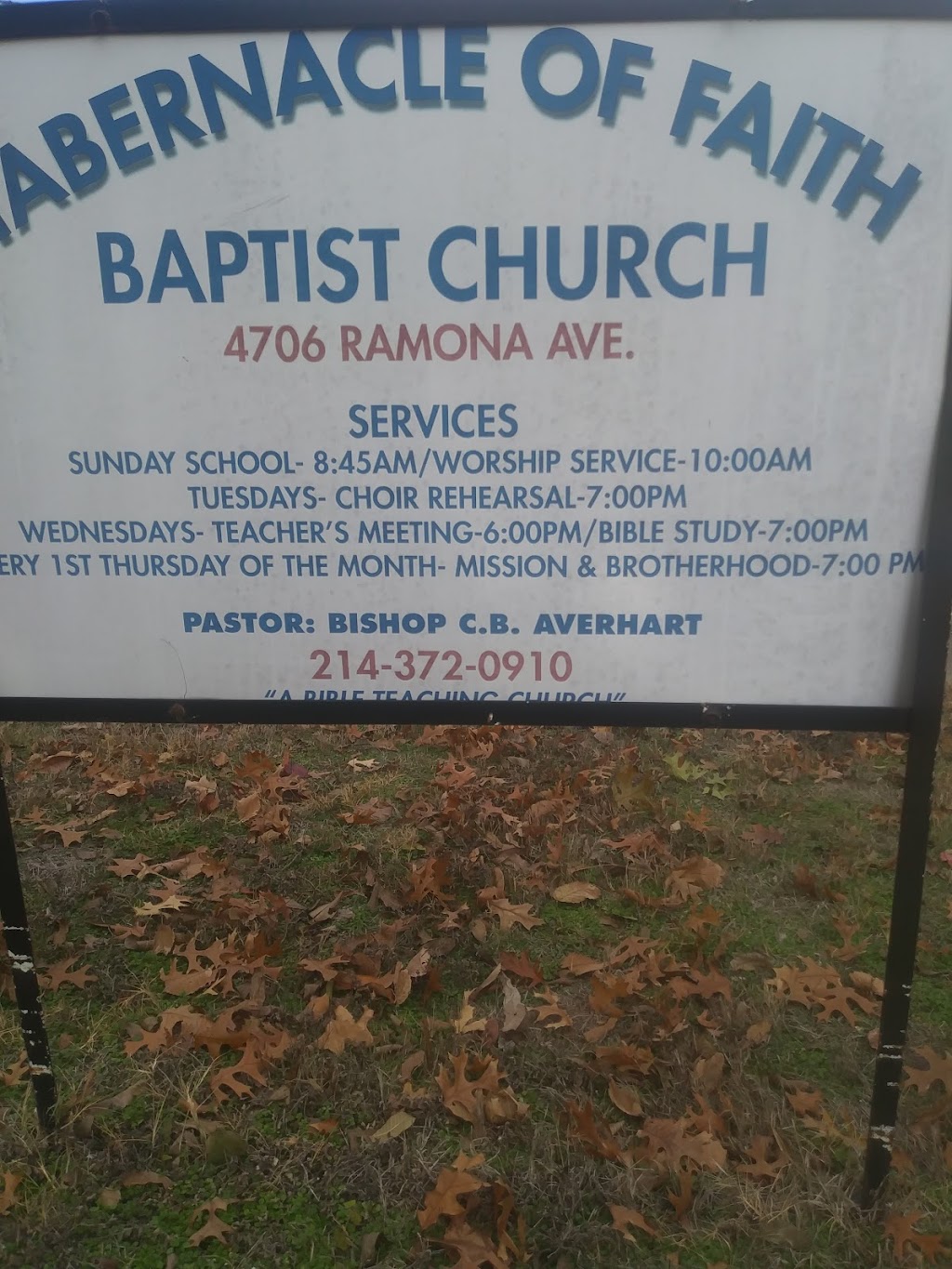 Tabernacle of Faith Baptist | 4706 Ramona Ave, Dallas, TX 75216 | Phone: (214) 372-0910